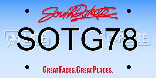 SOTG78 South Dakota License Plate