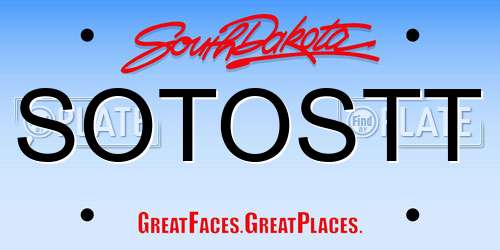 SOTOSTT South Dakota License Plate
