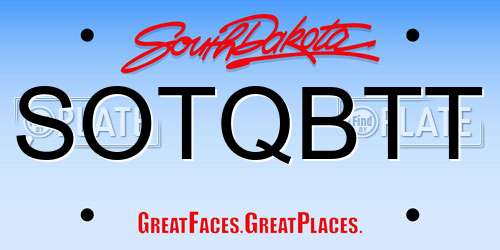SOTQBTT South Dakota License Plate