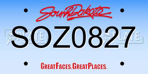 SOZ0827 South Dakota License Plate