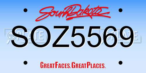 SOZ5569 South Dakota License Plate
