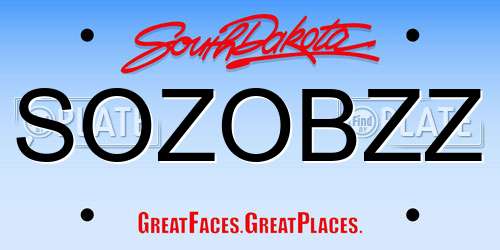 SOZOBZZ South Dakota License Plate