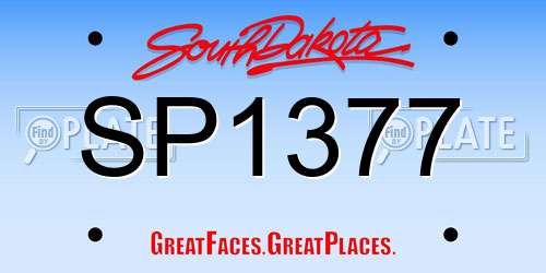SP1377 South Dakota License Plate