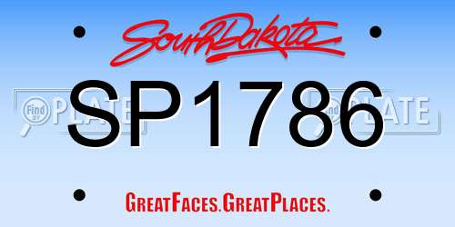 SP1786 South Dakota License Plate