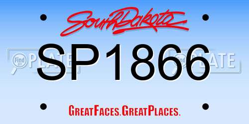 SP1866 South Dakota License Plate