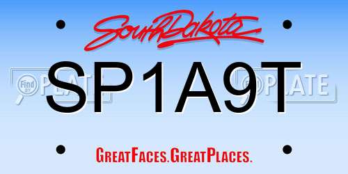 SP1A9T South Dakota License Plate