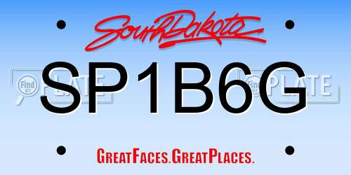 SP1B6G South Dakota License Plate