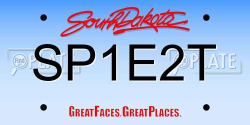 SP1E2T South Dakota License Plate