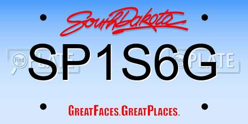 SP1S6G South Dakota License Plate
