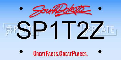 SP1T2Z South Dakota License Plate