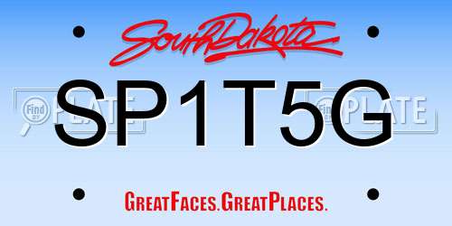 SP1T5G South Dakota License Plate