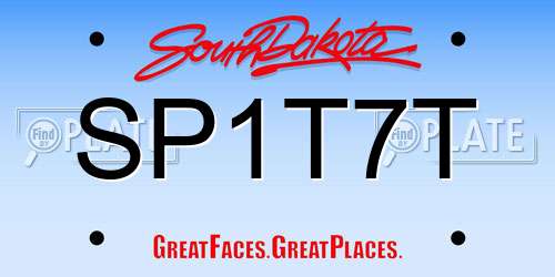 SP1T7T South Dakota License Plate