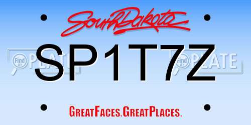SP1T7Z South Dakota License Plate