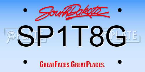 SP1T8G South Dakota License Plate