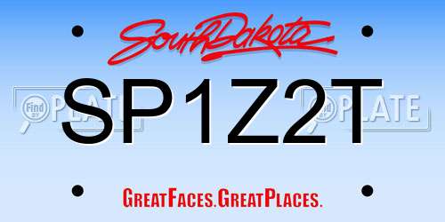 SP1Z2T South Dakota License Plate