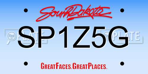 SP1Z5G South Dakota License Plate