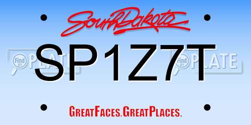 SP1Z7T South Dakota License Plate
