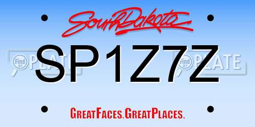 SP1Z7Z South Dakota License Plate
