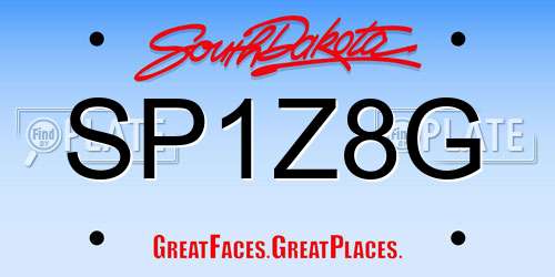 SP1Z8G South Dakota License Plate