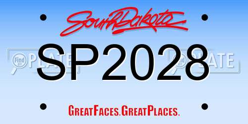 SP2028 South Dakota License Plate