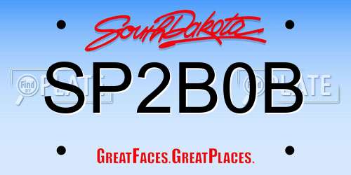 SP2B0B South Dakota License Plate