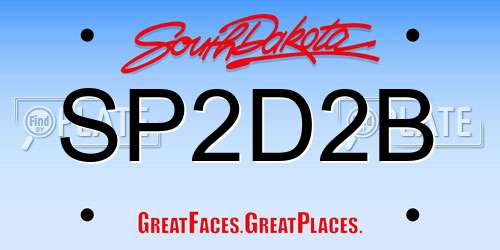 SP2D2B South Dakota License Plate