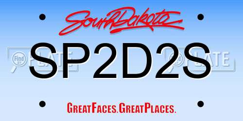 SP2D2S South Dakota License Plate