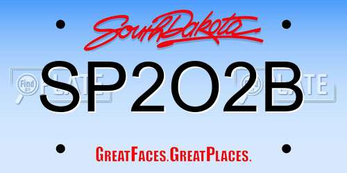 SP2O2B South Dakota License Plate
