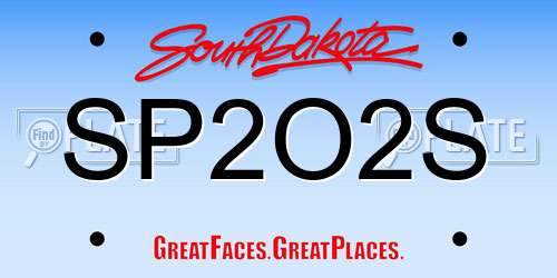 SP2O2S South Dakota License Plate