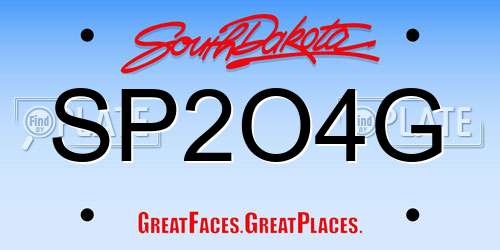 SP2O4G South Dakota License Plate