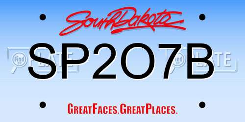 SP2O7B South Dakota License Plate