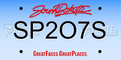 SP2O7S South Dakota License Plate