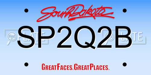 SP2Q2B South Dakota License Plate