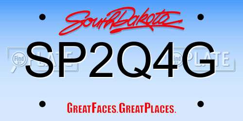 SP2Q4G South Dakota License Plate