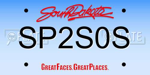SP2S0S South Dakota License Plate