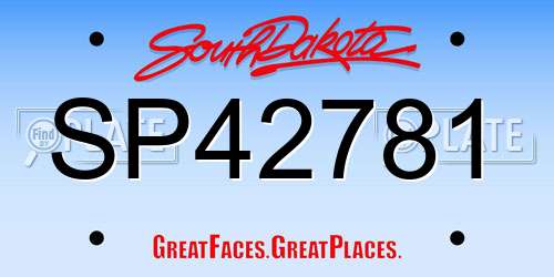 SP42781 South Dakota License Plate