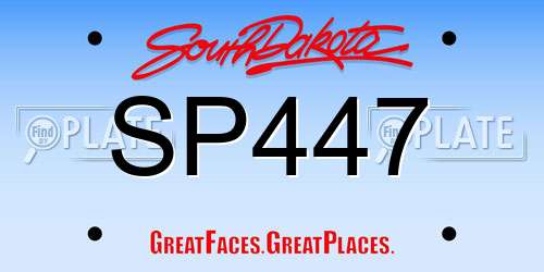 SP447 South Dakota License Plate