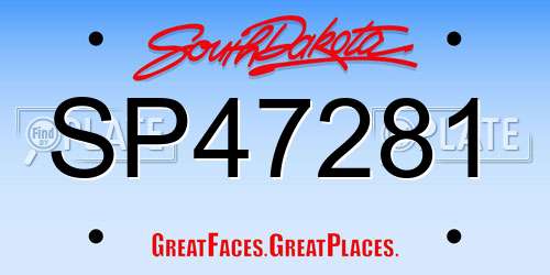 SP47281 South Dakota License Plate
