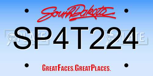 SP4T224 South Dakota License Plate