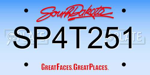 SP4T251 South Dakota License Plate