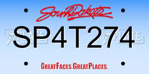 SP4T274 South Dakota License Plate