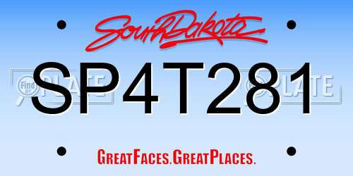 SP4T281 South Dakota License Plate
