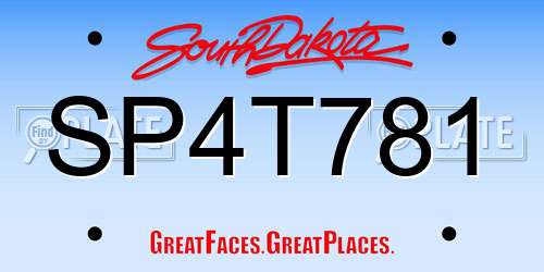 SP4T781 South Dakota License Plate