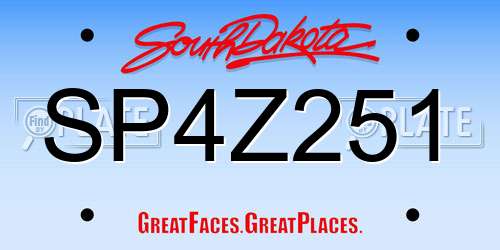SP4Z251 South Dakota License Plate