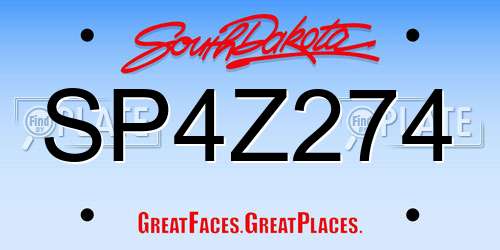 SP4Z274 South Dakota License Plate