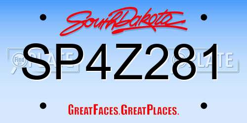 SP4Z281 South Dakota License Plate