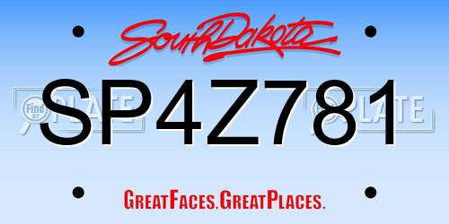 SP4Z781 South Dakota License Plate