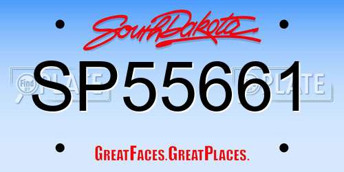 SP55661 South Dakota License Plate