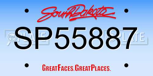 SP55887 South Dakota License Plate