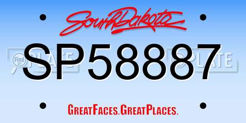 SP58887 South Dakota License Plate